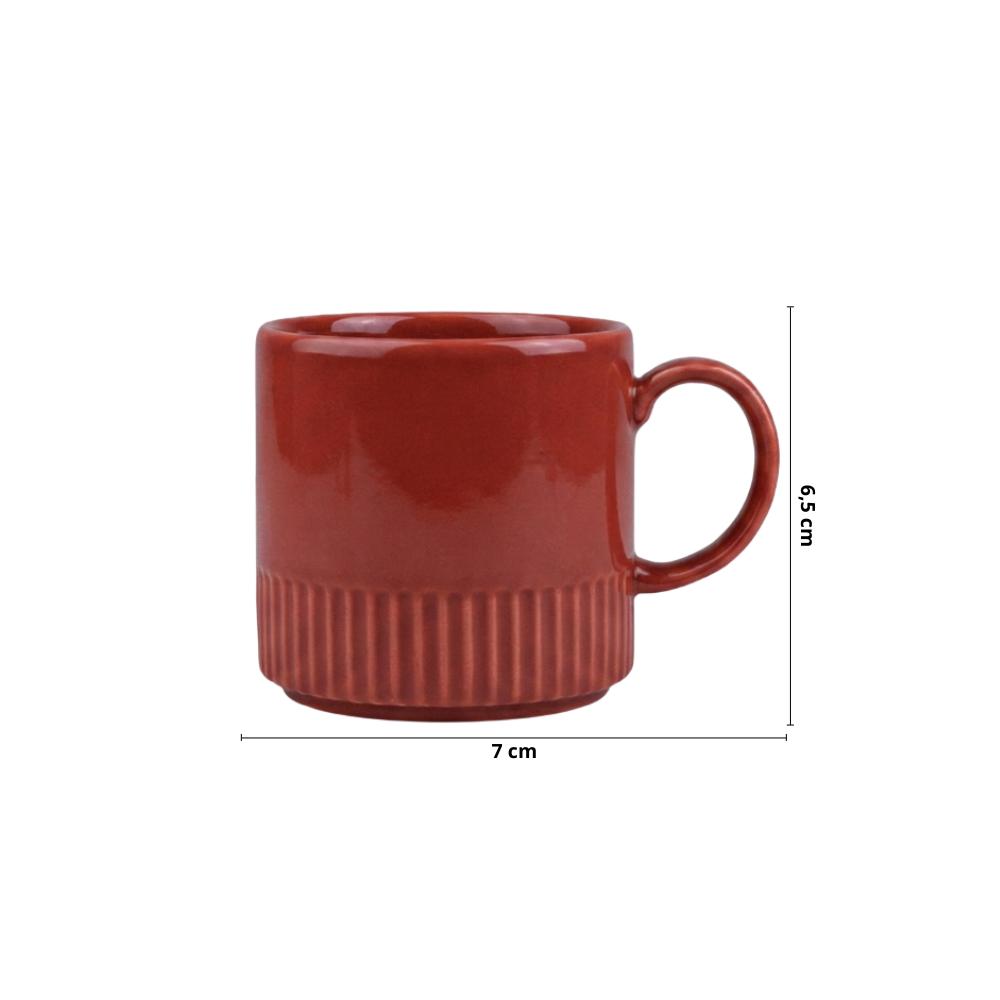 Caneca P Linha Assar e Servir 180 ml Vermelha Porcelana - Imagem 2
