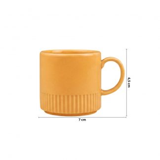Caneca P Linha Assar e Servir 180 ml Amarela Porcelana