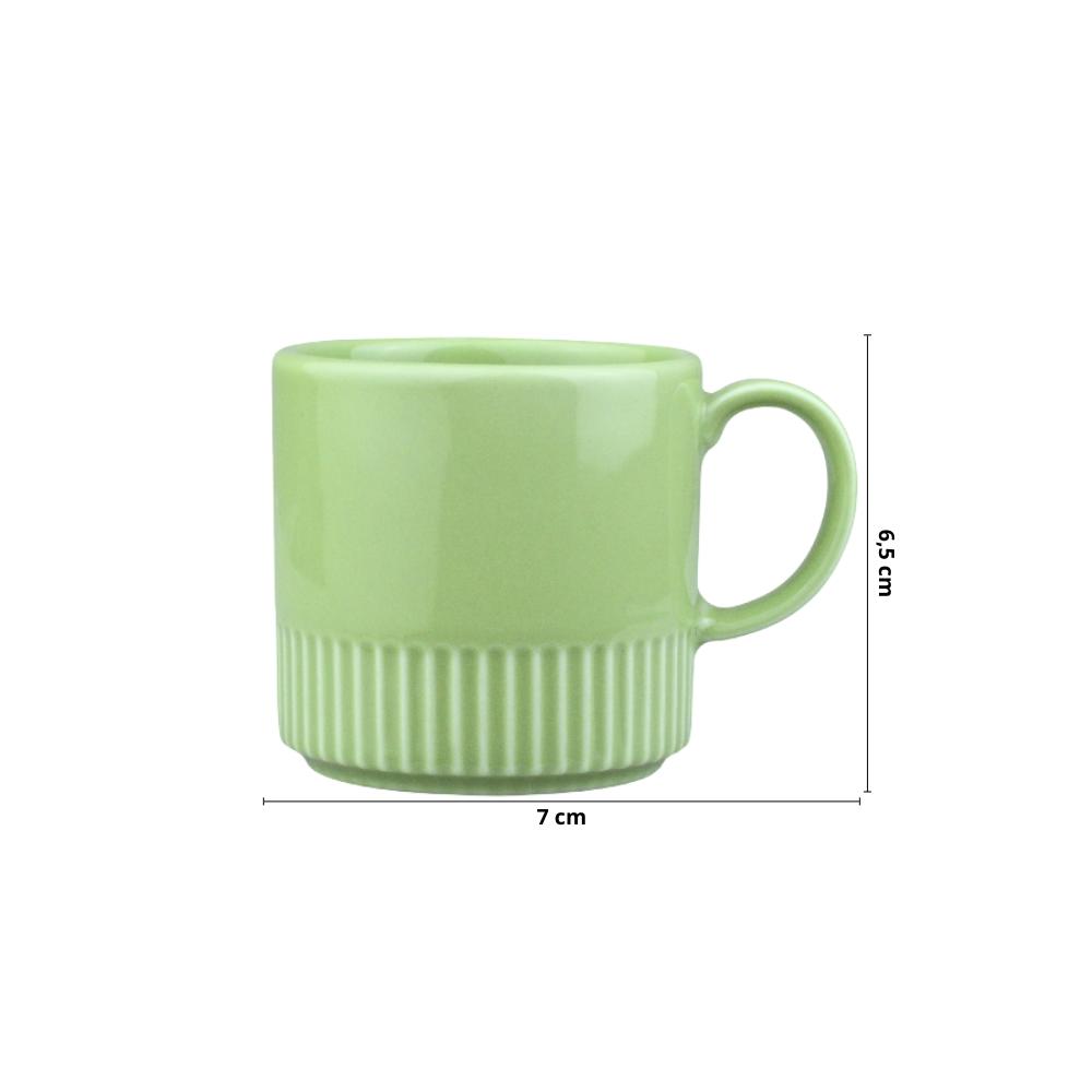Caneca P Linha Assar e Servir 180 ml Verde Chá Porcelana
