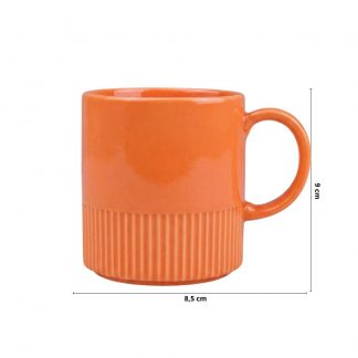 Caneca Café 360 ml Laranja G Assar e Servir Germer