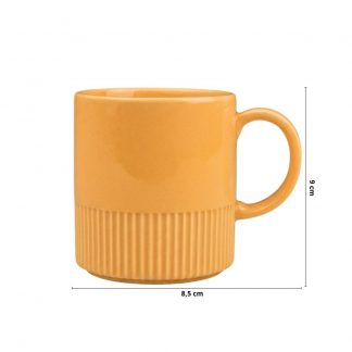Caneca G Linha Assar e Servir 180 ml Amarela Porcelana