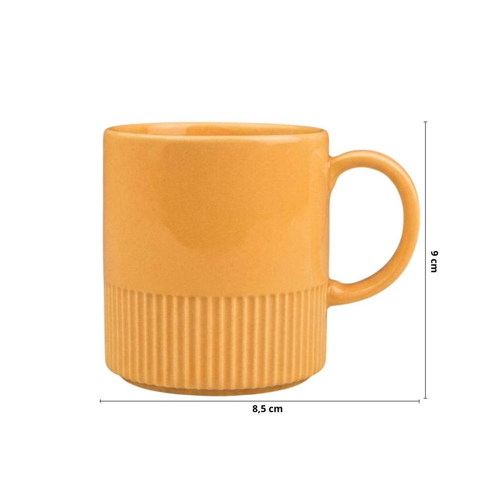 Caneca G Linha Assar e Servir 180 ml Amarela Porcelana