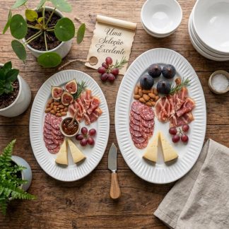 Kit 2 Pçs Travessa Tamanho  P e G Diamante Germer Porcelanas
