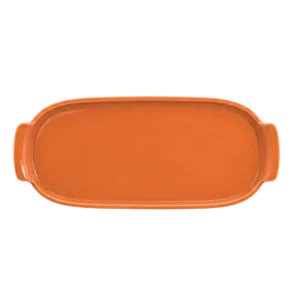 Bandeja Retangular 30,8cm Laranja G Assar e Servir Porcelana