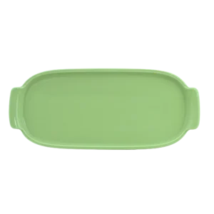 Bandeja Retangular 30,8 cm Verde Chá G Assar e Servir Porcelana