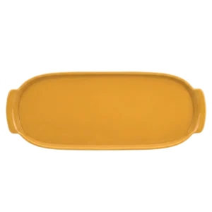 Bandeja Retangular 37 cm GG Amarela Assar e Servir Porcelana
