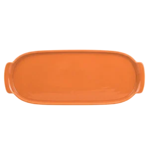 Bandeja Retangular 37 cm GG Laranja Assar e Servir Porcelana
