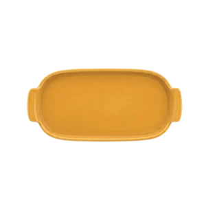Bandeja Retangular 25 cm Amarela M Assar e Servir Porcelana