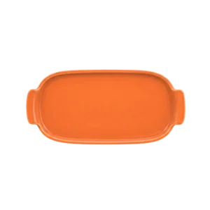 Bandeja Retangular 25 cm Laranja M Assar e Servir Porcelana