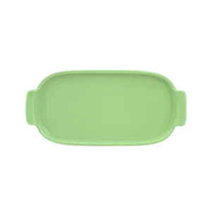 Bandeja Retangular 25cm Verde Chá M Assar e Servir Porcelana