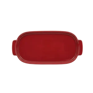 Bandeja Retangular 25 cm Vermelha M Assar e Servir Porcelana