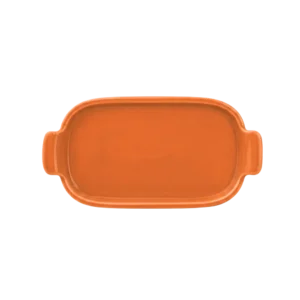 Bandeja Retangular 20 cm Laranja P Assar e Servir Porcelana