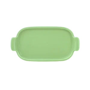 Bandeja Retangular 20cm Verde Chá P Assar e Servir Porcelana