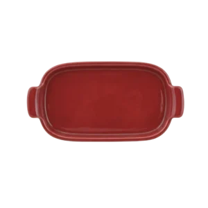 Bandeja Retangular 20 cm Vermelho P Assar e Servir Porcelana