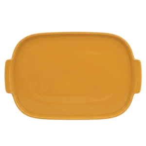 Bandeja Retangular 32,5 cm Amarelo Assar e Servir Porcelana