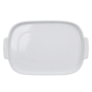 Bandeja Retangular 32,5 cm Branco Assar e Servir Porcelana