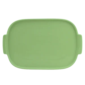 Bandeja Retangular 32,5cm Verde Chá Assar e Servir Porcelana
