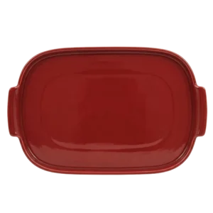 Bandeja Retangular 32,5 cm Vermelha Assar e Servir Porcelana