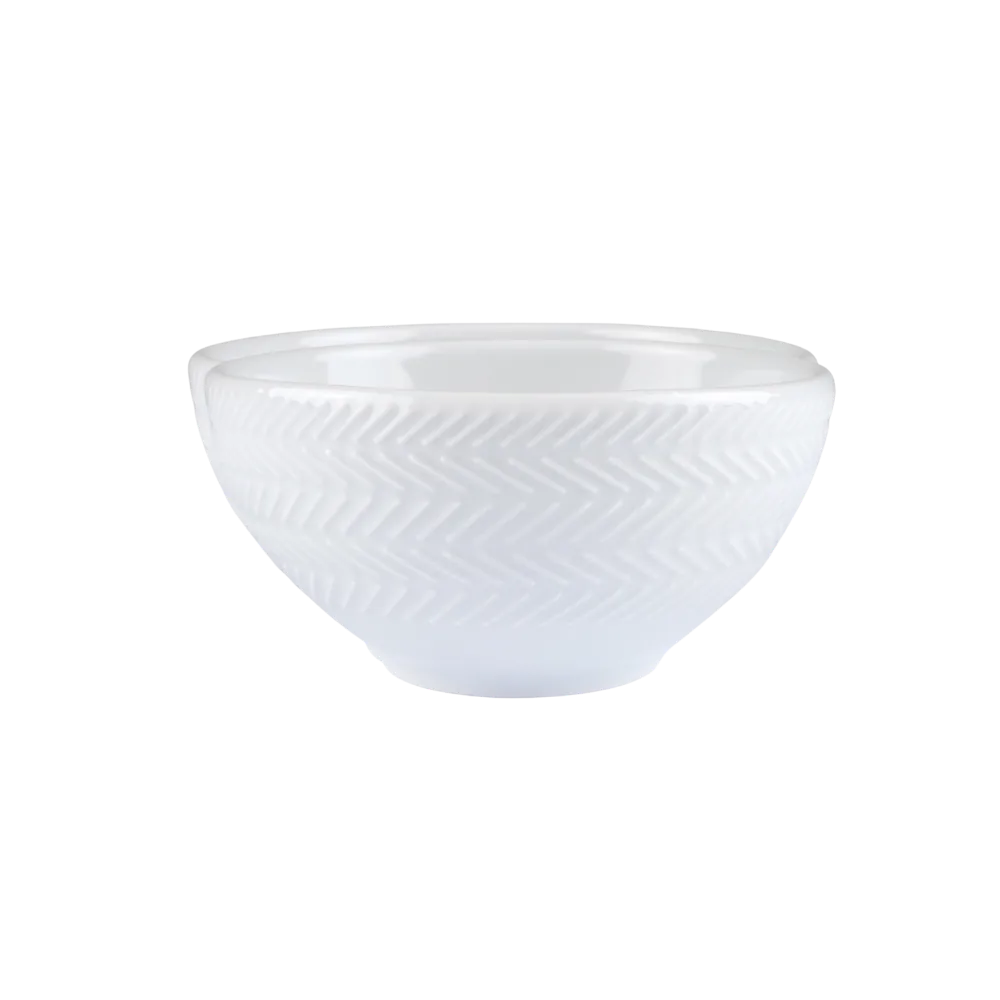 Bowl Tigela Sobremesa Relevo Chevron Branco 418 ml Germer
