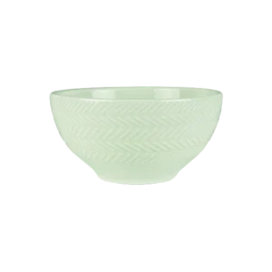 Bowl Tigela Sobremesa Verde Menta Relevo Chevron 418 ml
