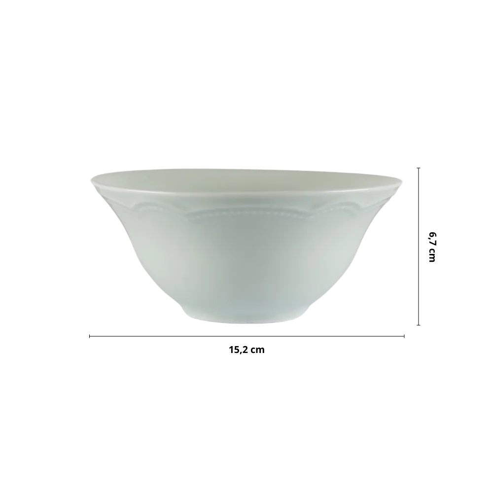 Bowl Tigela Sobremesa Relevo Cottage Verde 510 ml Porcelana