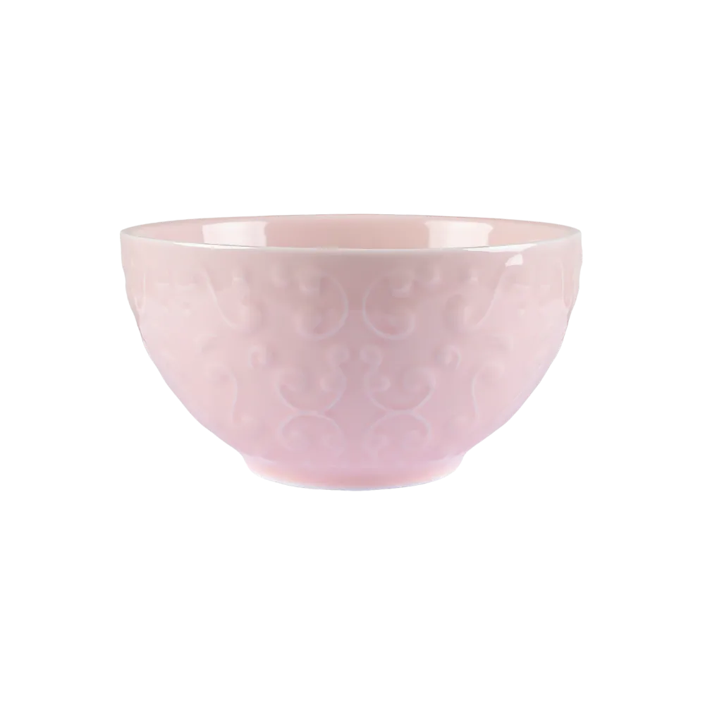Bowl Tigela Sobremesa cor Rosa Relevo Tassel 456 ml Germer