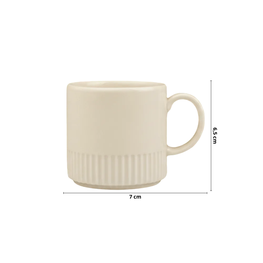 Caneca P Linha Assar e Servir 180 ml Marfim Porcelana