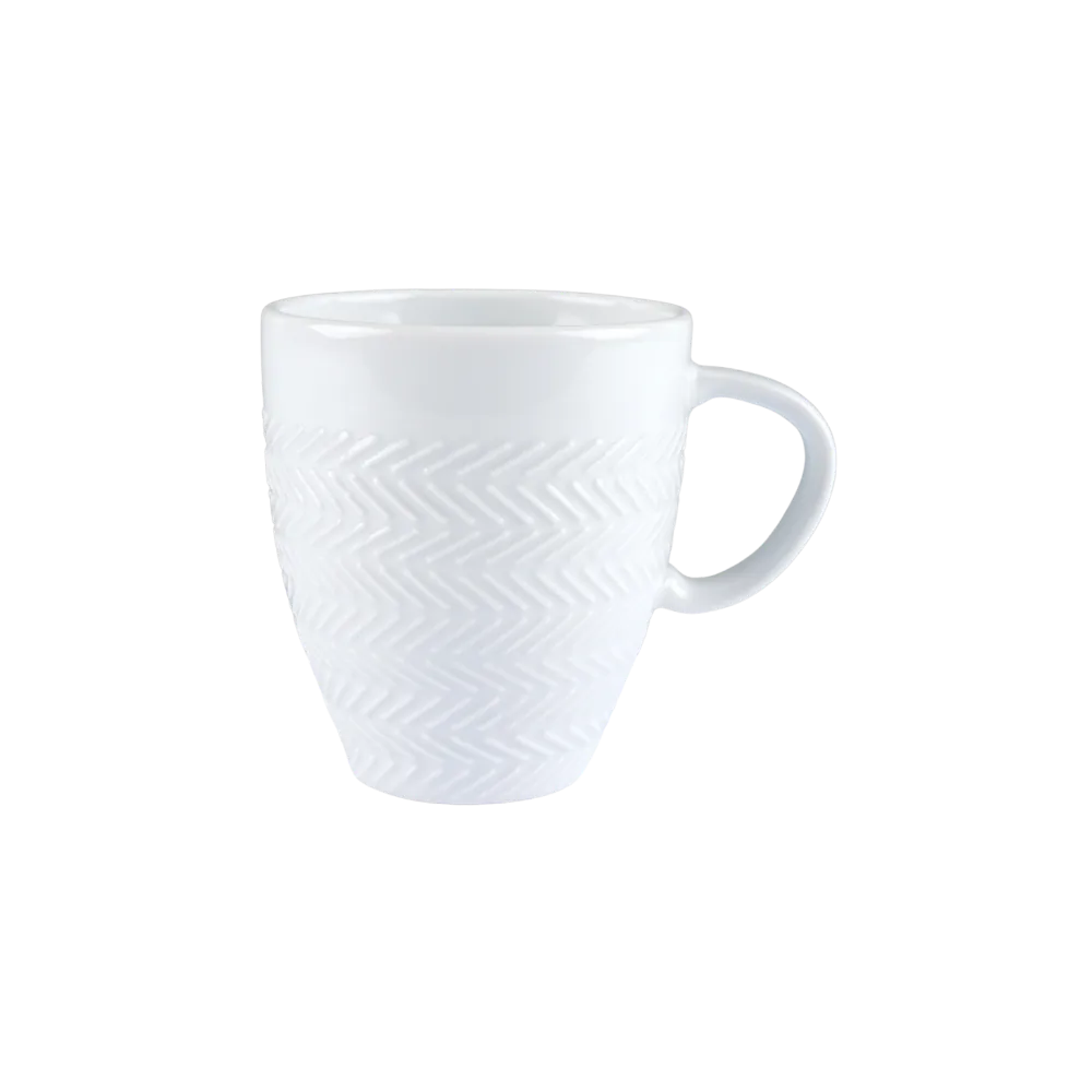 Caneca Chá Café Chevron 310ml Branca Germer Porcelanas