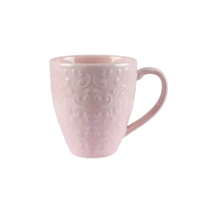 Caneca Chá Café Tassel Rosa 310ml Germer Porcelanas