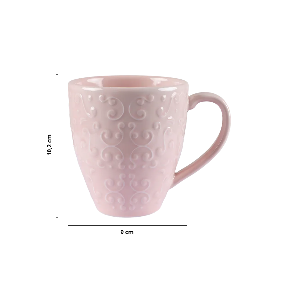 Caneca Chá Café Tassel Rosa 310ml Germer Porcelanas