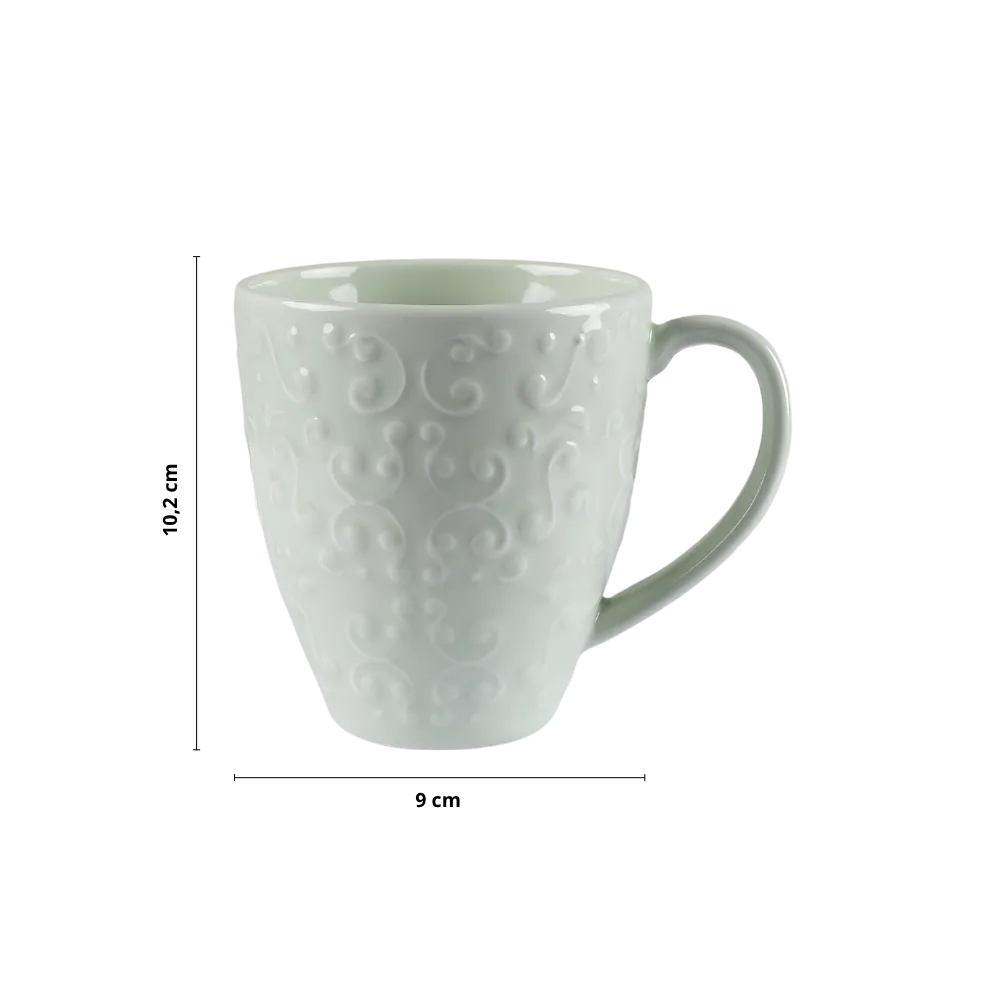 Caneca Chá Café Tassel Verde Menta 310ml Germer Porcelanas