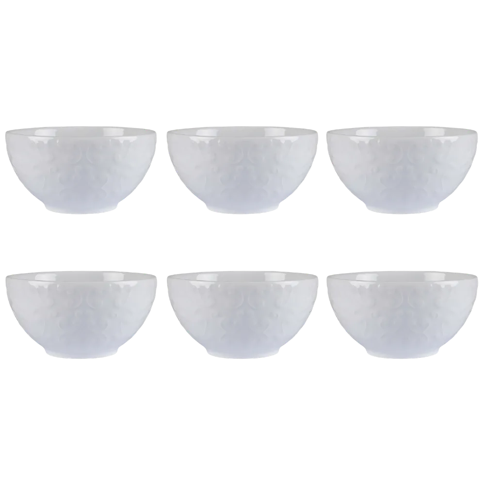 Kit 06 Bowl Tigela Branco Tassel 422 ml Germer Porcelanas