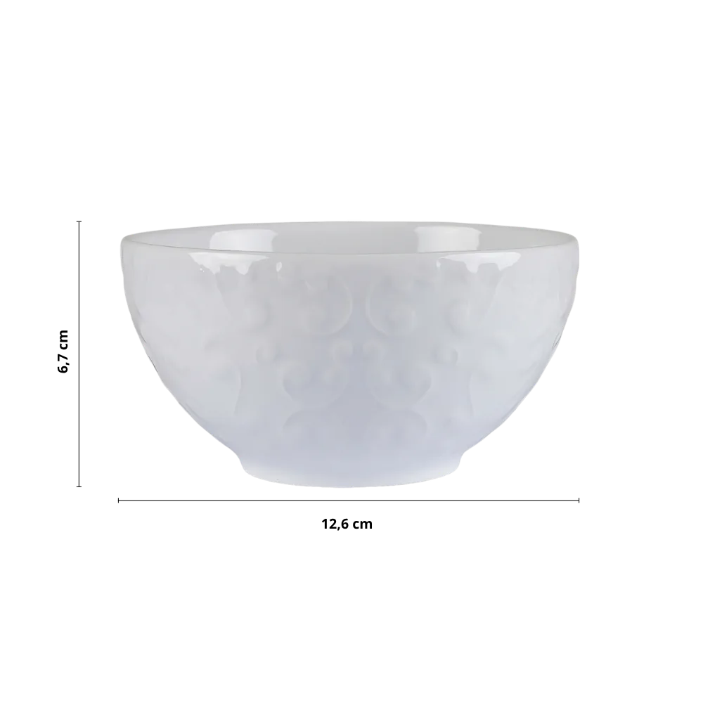 Kit 06 Bowl Tigela Branco Tassel 422 ml Germer Porcelanas