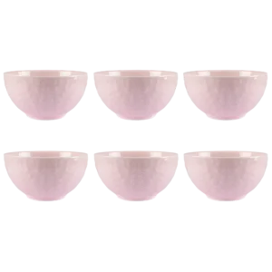 Kit 06 Bowl Tigela cor Rosa Relevo Tassel 456 ml Germer