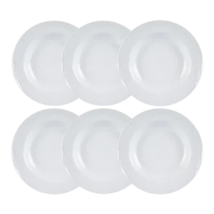 Kit Prato Fundo 06 Peças Cottage Branco Germer Porcelanas
