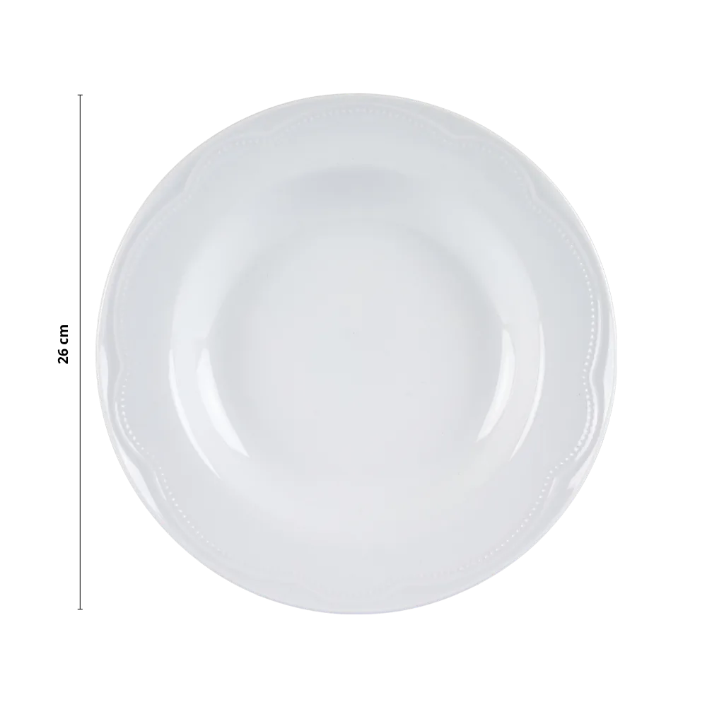 Kit Prato Fundo 06 Peças Cottage Branco Germer Porcelanas