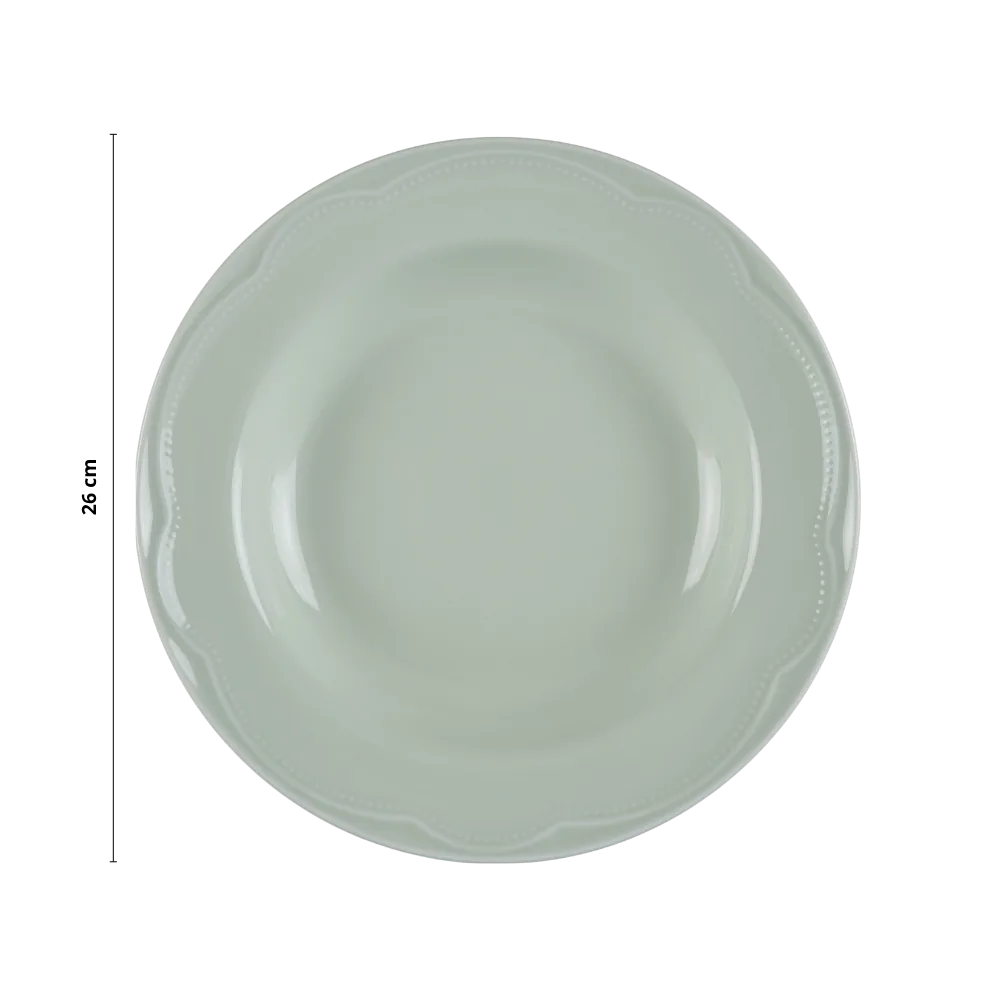 Kit Prato Fundo 06 Pçs Cottage Verde Menta Germer Porcelanas