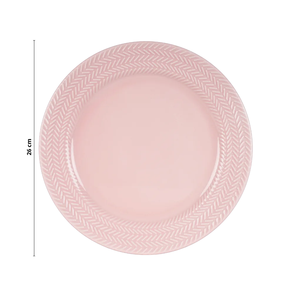 Kit 06 Prato Raso Rosa Fractal Chevron Germer Porcelanas
