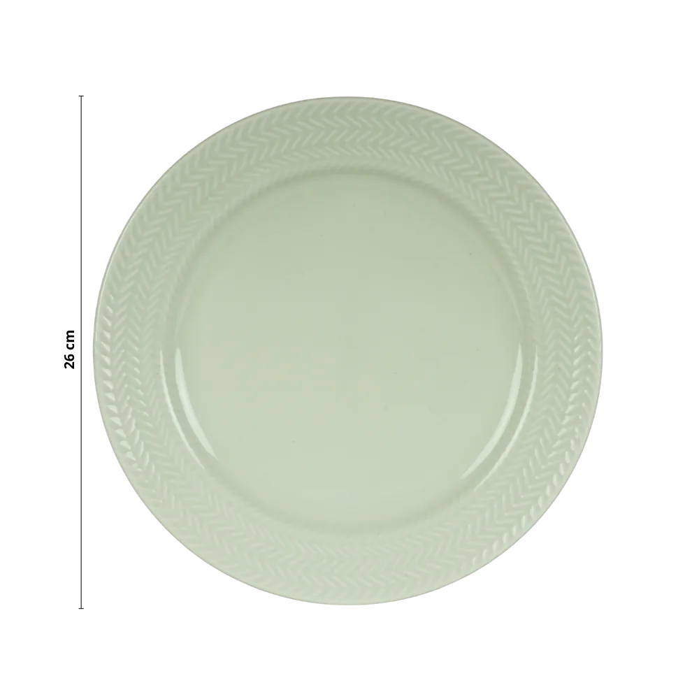 Kit 06 Prato Raso Verde Menta Chevron Germer Porcelanas