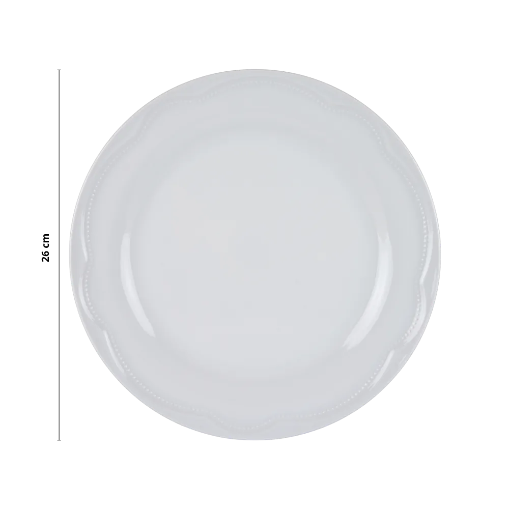 Kit Prato Raso 06 Peças Cottage Branco Germer Porcelanas