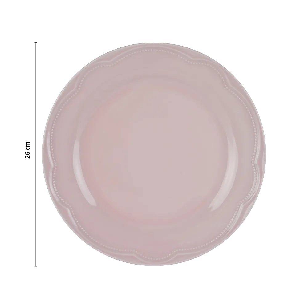 Kit Prato Raso 06 Pçs Cottage Rosa Fractal Germer Porcelanas