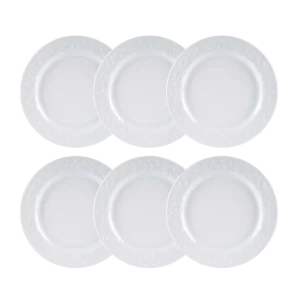 Kit Prato Sobremesa 06 Pcs Branco Tassel Germer Porcelanas