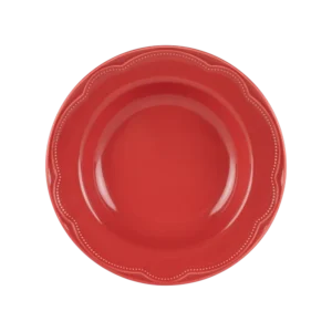 Prato Fundo Relevo Cottage Vermelho Germer Porcelanas