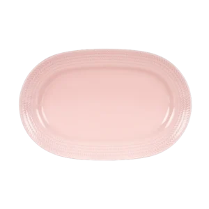 Travessa G 34x22 cm Relevo Chevron Rosa Germer Porcelanas