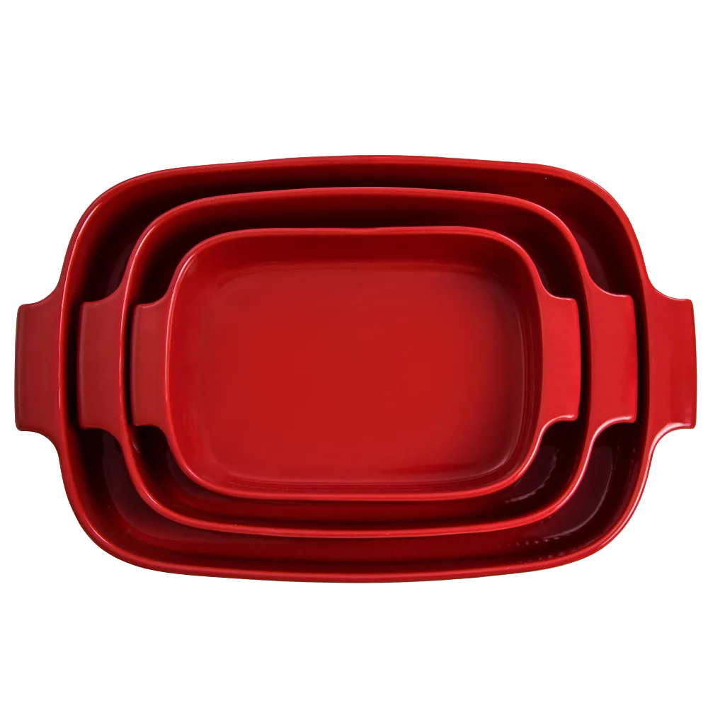 Travessa Refratária Retangular 37x26 Vermelho 4,9 L Germer