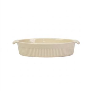 Travessa Refratária Oval P 25,5 cm Marfim 1,1 L Porcelana