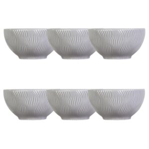 Bowl Tigela Sobremesa Cinza Relevo Sinuosa 360 ml Germer