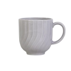 Caneca Chá Café Relevo Linea Cinza 356 ml Germer Porcelanas