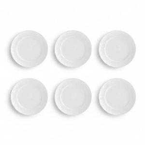 Kit 06 Prato Raso 27,6 cm Relevo Dunas Germer Porcelanas