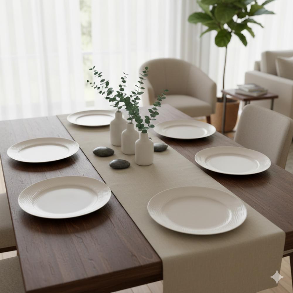 Kit 06 Prato Raso 27,6 cm Relevo Dunas Germer Porcelanas - Imagem 3